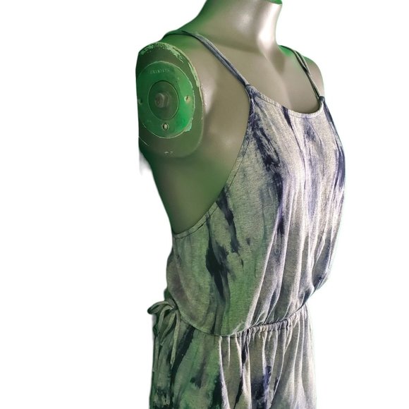Sage Romper Boho Blue Tie Dye Festival Jersey Knit Strappy Back Romper S/M - Picture 3 of 6